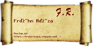 Frühn Róza névjegykártya